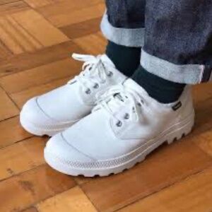 Men Palladium Pallabrousse Canvas Low Oxford Shoe Star White SZ 11.5 00068-116-M